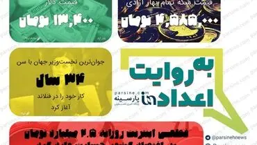 عکس/ مهمترین اعداد خبری روز را در عددنمای پارسینه ببینید