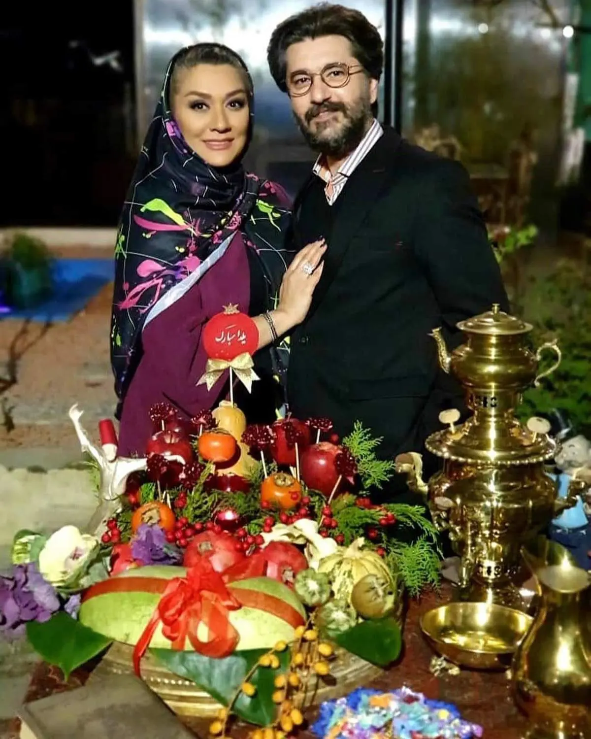 مجری بی حاشیه تلویزیون درکنار همسرش/ عکس