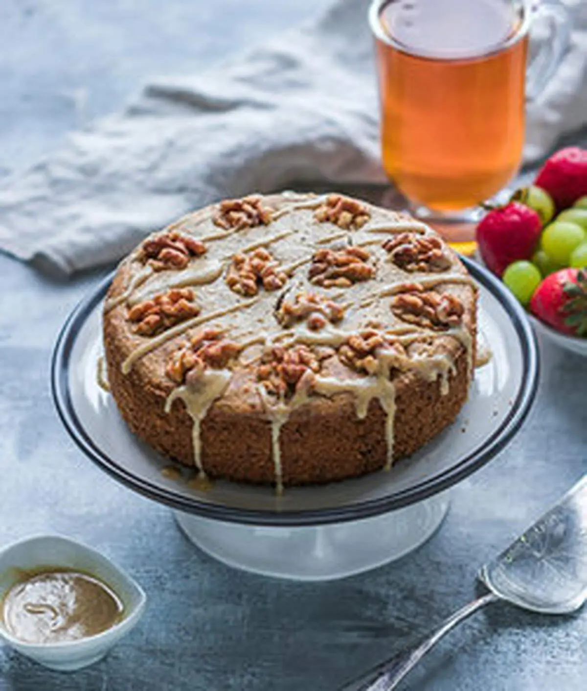 کیک ماست و گردوی بدون گلوتن و وگان