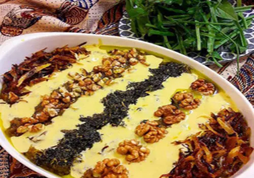 حلیم بادمجان مجلسی خوشمزه با برنج و گوشت
