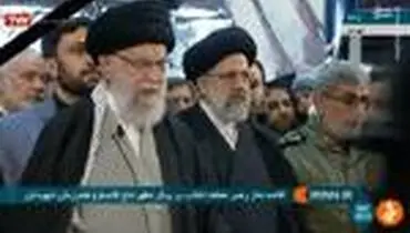 نماز اشک‌آلود رهبر انقلاب بر پیکر سپهبد سلیمانی و شهدای مقاومت