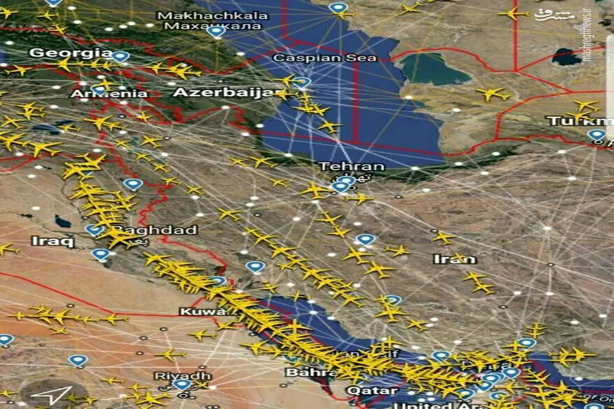 عکس| بازگشت پروازهای عبوری به آسمان ایران