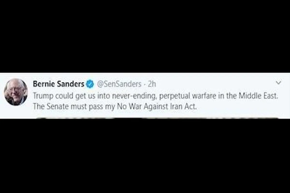 برنی سندرز: سنا باید طرح من برای جلوگیری از جنگ با ایران را تصویب کند