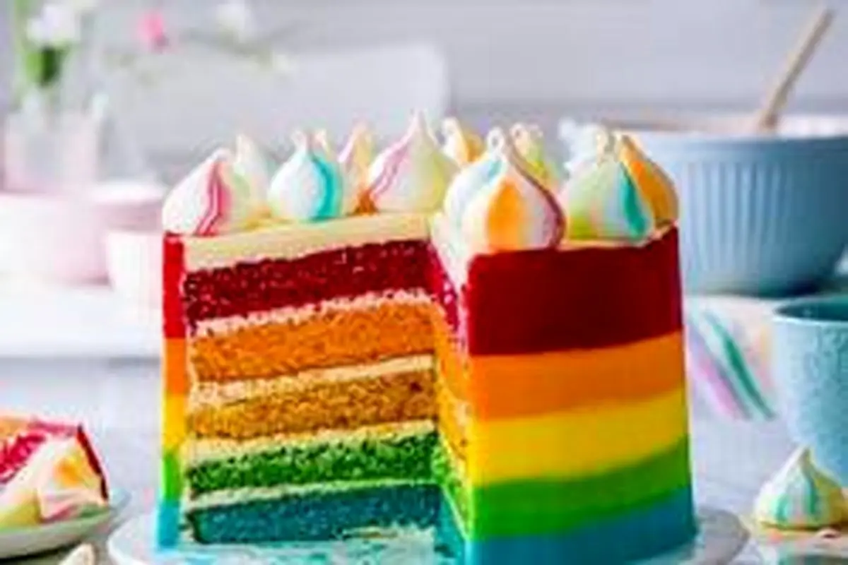 کیک رنگین کمانی، زیبای خوشمزه