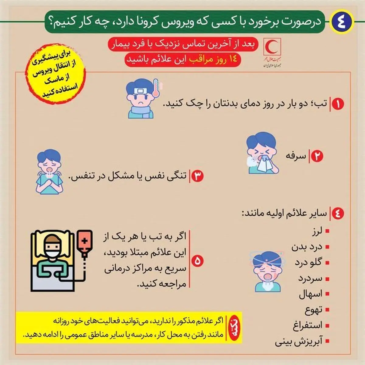 اینفوگرافیک/در صورت برخورد با کسی که کروناویروس دارد، چه کار کنیم؟