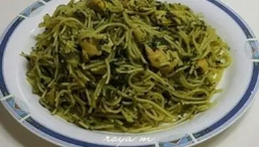 پاستای اسفناج با مرغ