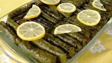 تهیه دلمه برگ مو به روش لبنانی