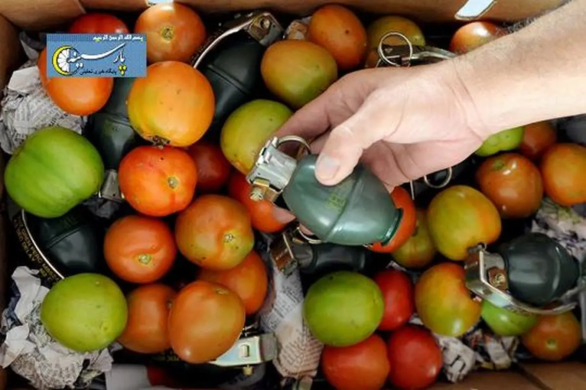عکس:نارنجک های دستی در جعبه گوجه فرنگی