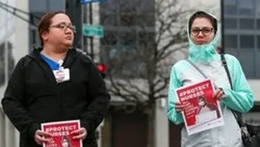 اعتراض پرستاران آمریکا به کمبود تجهیزات حفاظتی در مقابله با کرونا
