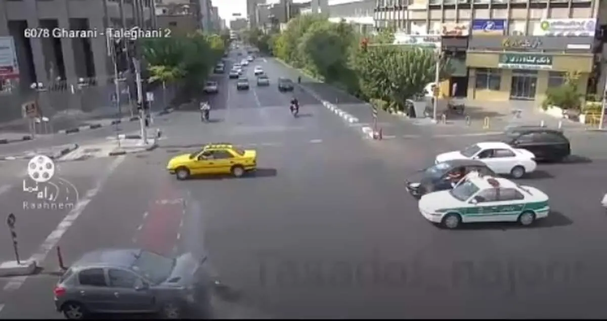 ویدئو | تصادف وحشتناک دنا و ۲۰۶ در تقاطع قرنی و طالقانی تهران
