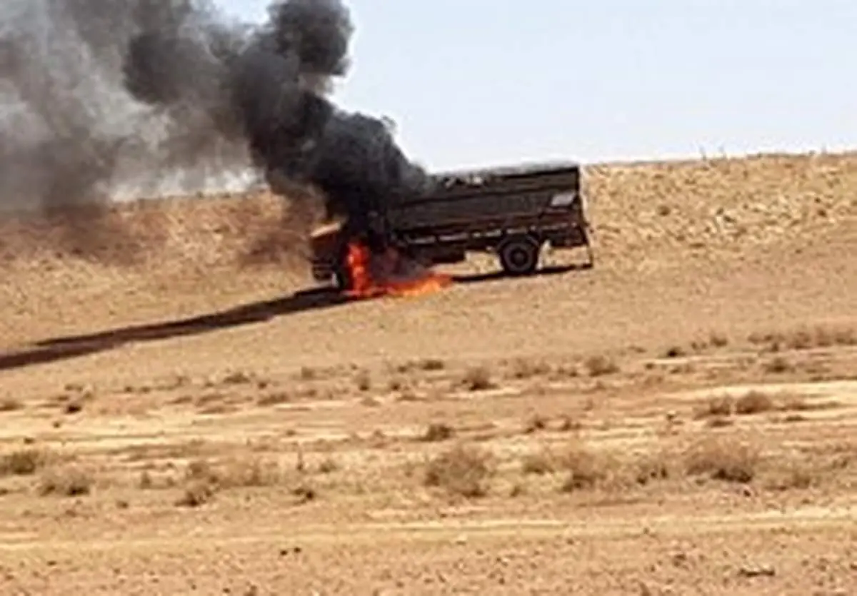 انهدام یک خودروی حامل تروریست‌های داعشی