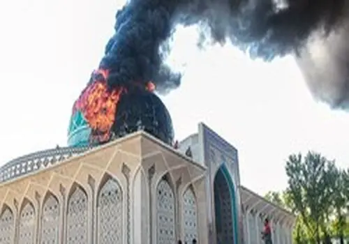 آتش سوزی مهیب در بیمارستان گاندی، بالا رفتن شعله های آتش از ساختمان بیمارستان+ فیلم