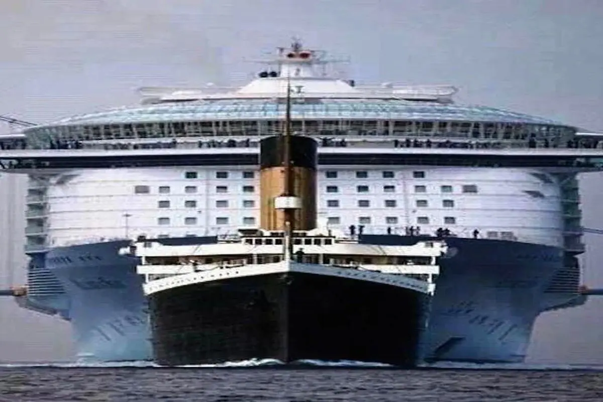 عکس | مقایسه تایتانیک افسانه‌ای با کشتی های تفریحی امروزی!