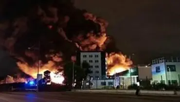 حریق و انفجار در یک ساختمان تجاری در لس‌آنجلس