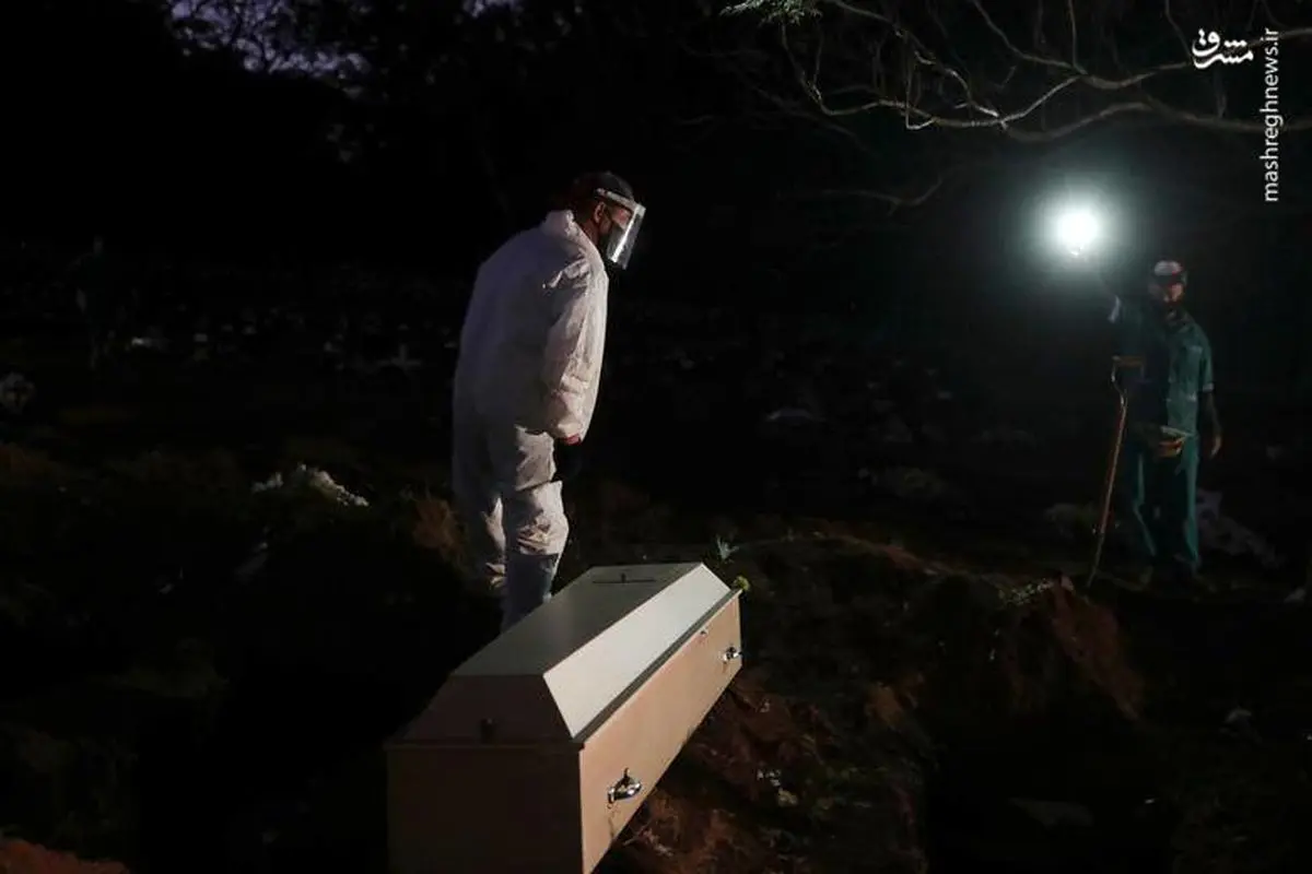 دفن شبانه فوتی‌های کرونایی +عکس