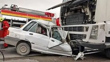 مرگ دلخراش راننده پراید زیر چرخ‌های کامیون