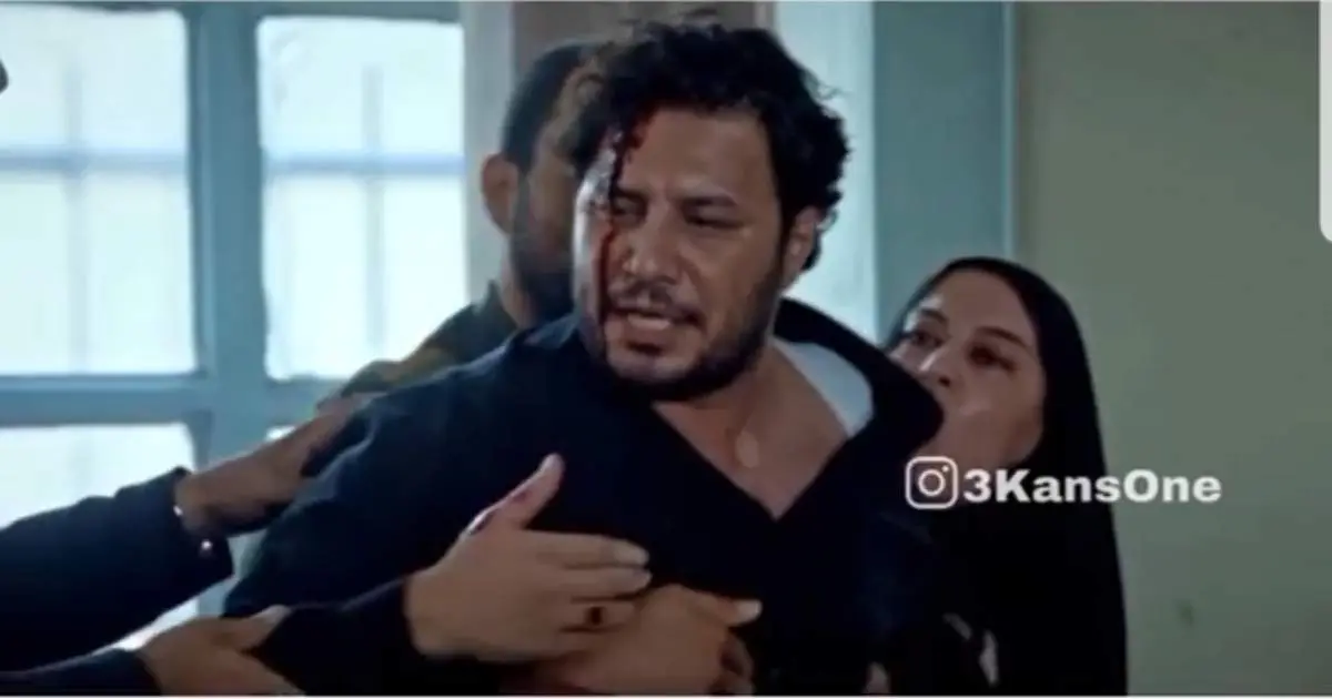 شکسته شدن سر جواد عزتی در فیلم جان‌دار + فیلم