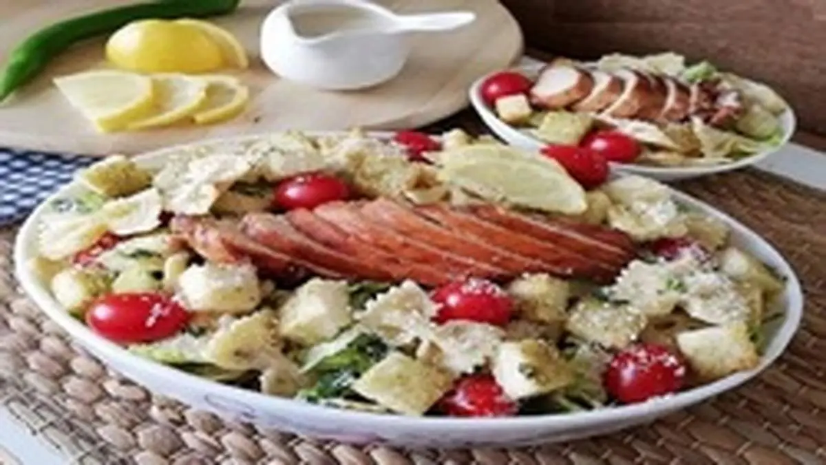 طرز تهیه سالاد پاستا سزار
