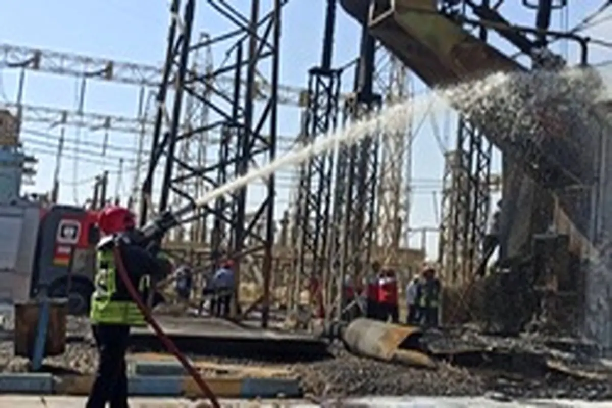 اتصالی ترانس عامل بروز آتش سوزی در نیروگاه شهید مدحج اهواز