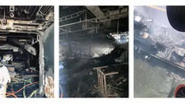 نخستین تصاویر از داخل ناو آمریکایی بعد از آتش سوزی