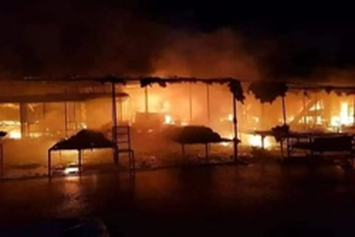 وقوع آتش‌سوزی در بازار بزرگ اربیل