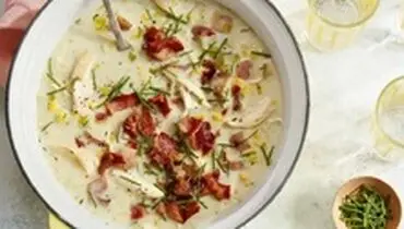 طرز تهیه خوراک چاودر مرغ و سیب زمینی