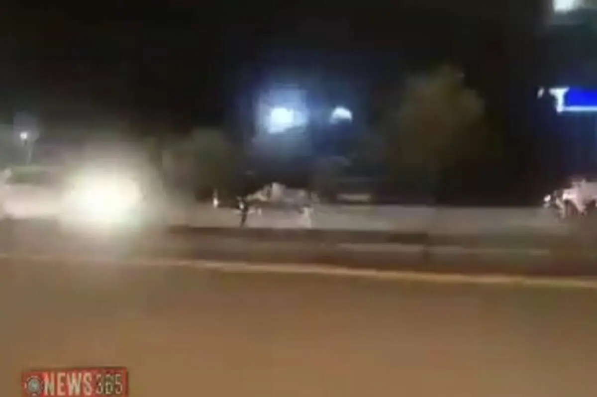 لحظه هولناکِ تصادف شاخ به شاخِ گاو فراری با خودرو پراید! + فیلم