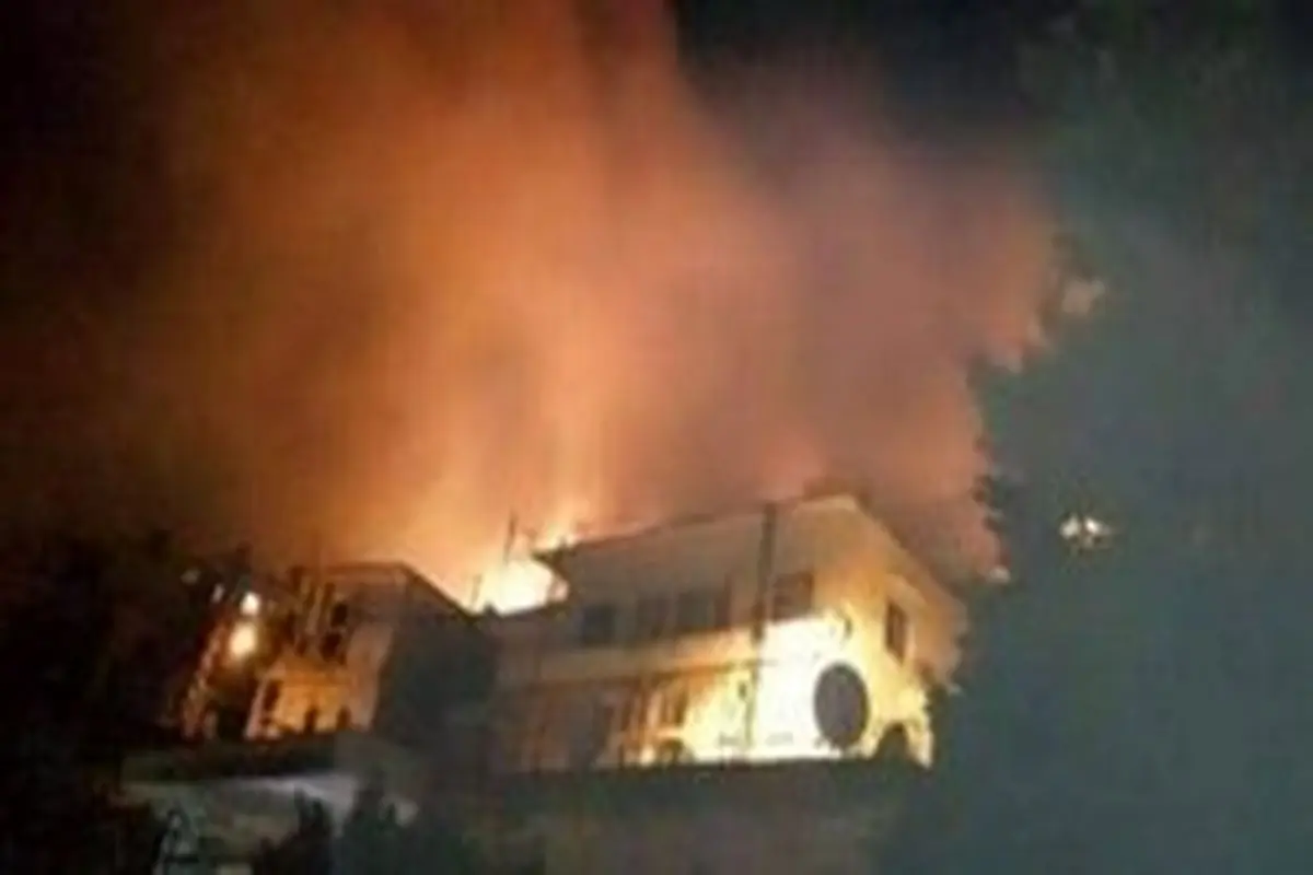 آتش‌سوزی گسترده در یک منطقه صعب‌العبور در لبنان