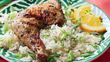 طرز تهیه مرغ جامائیکایی با برنج و لوبیا