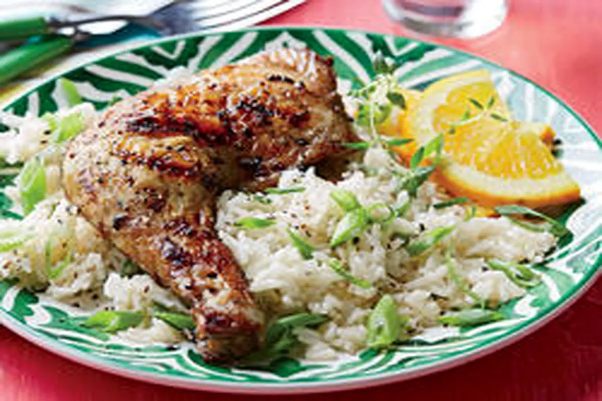 طرز تهیه مرغ جامائیکایی با برنج و لوبیا