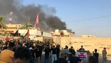 معترضان عراقی، دفتر شبکه "دجله" را به آتش کشیدند