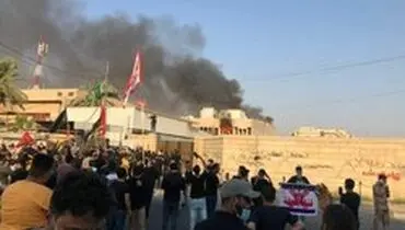 معترضان عراقی، دفتر شبکه "دجله" را به آتش کشیدند