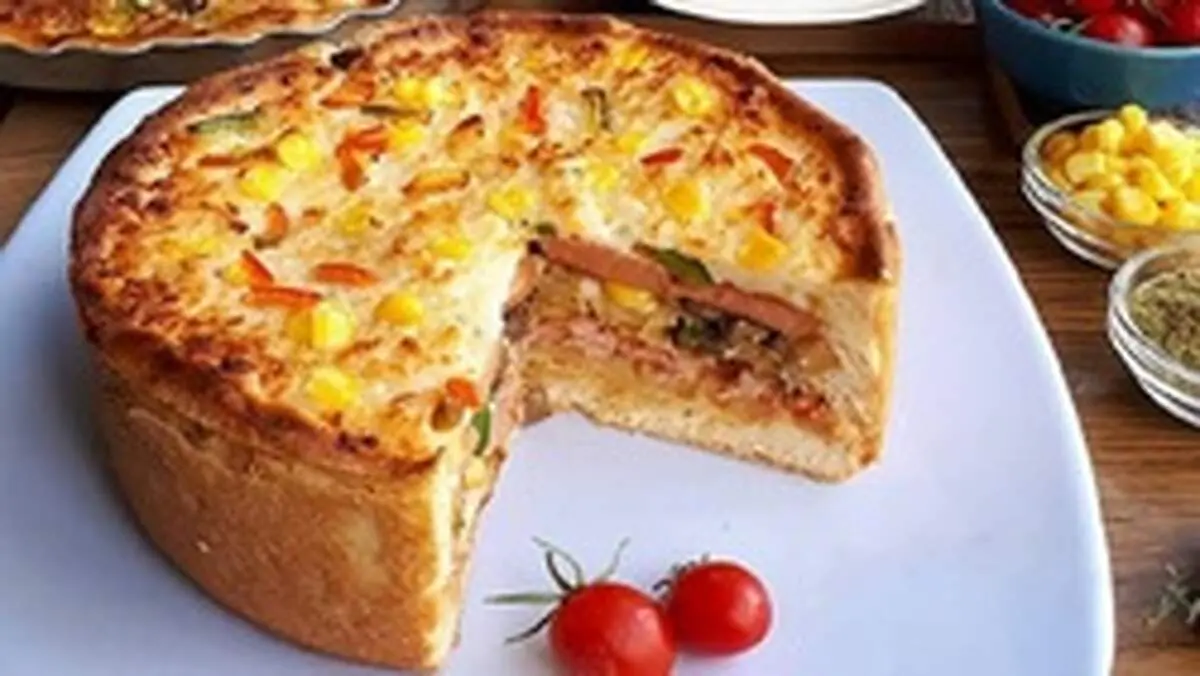 طرز تهیه کیک پیتزا حرفه‌ای و خوشمزه