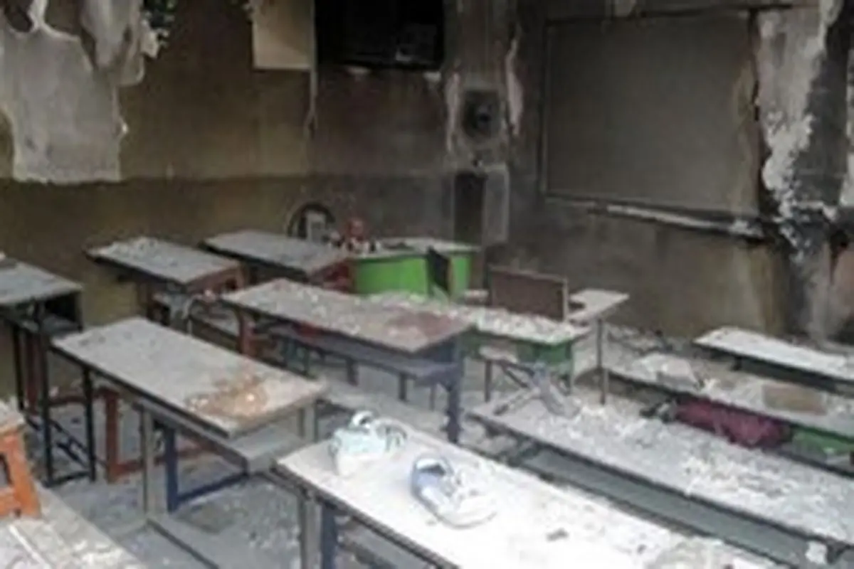 آتش سوزی مدرسه‌ای در خیابان جلال آل احمد تهران