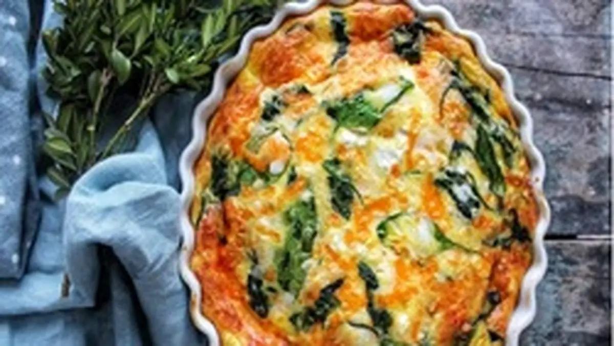 طرز تهیه کوکو اسفناج خوشمزه با پنیر موزارلا