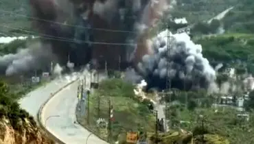 لحظه بمباران یک پل در لبنان؛ پل «القاسمیه» منحدم شد/ویدیو 