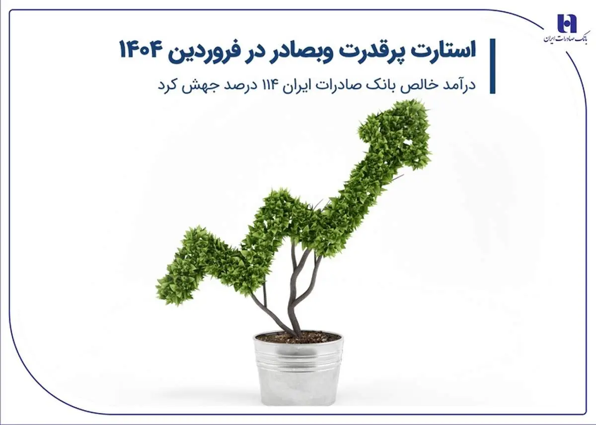 استارت پرقدرت وبصادر در فروردین 1404/ درآمد خالص بانک صادرات ایران 114 درصد جهش کرد