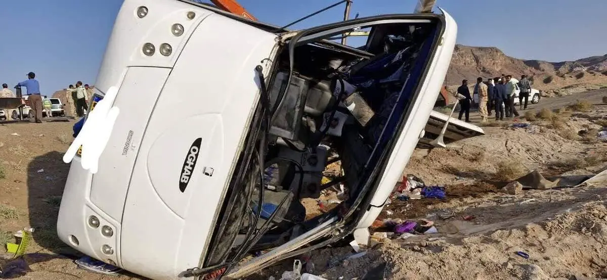 واژگونی اتوبوس مسافربری در خوزستان؛ ۱۸ نفر درگیر حادثه شدند