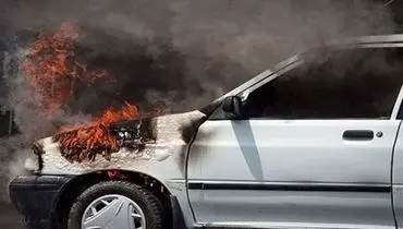 پرتاب نارنجک در تهران یک پراید را به آتش کشید+ فیلم