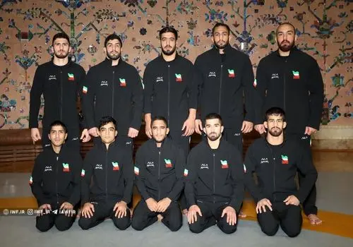  پوستر اتحادیه جهانی برای قهرمانی تیم ملی کشتی آزاد ایران در زاگرب 