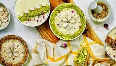 ایده‎‏‌های تزیین فرنی با دارچین و گل محمدی برای افطار و نذری!