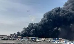 بندر شهیدرجایی دوباره آتش گرفت! + فیلم

