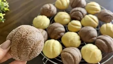 طرز تهیه بهترین کوکی های شکری دو رنگ فقط در ۱۰ دقیقه+ فیلم /روش پخت کوکی های شکری با مواد ساده