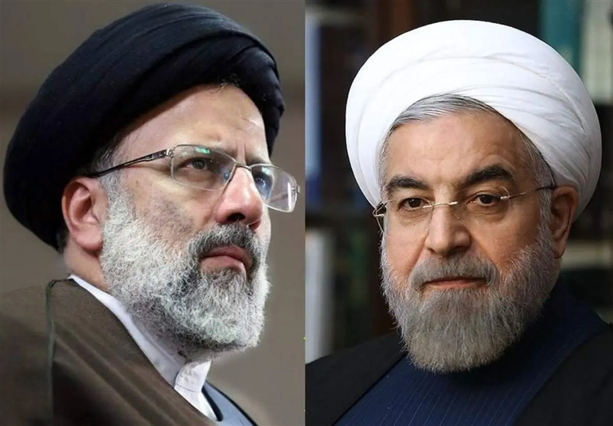 لحظه احوالپرسی ابراهیم رئیسی و حسن روحانی در مراسم ختم+ عکس