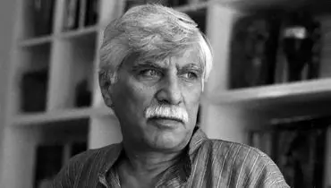 تصویری که بر روی مزار بهرام بیضایی نصب شد