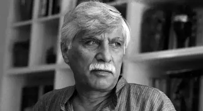 تصویری که بر روی مزار بهرام بیضایی نصب شد