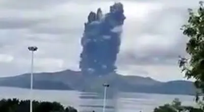 فوران عظیم آتشفشان تال در فیلیپین+ فیلم