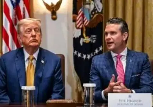 تتوی خاص وزیر جنگ آمریکا حین نمایش قدرت‌نمایی+عکس و فیلم 