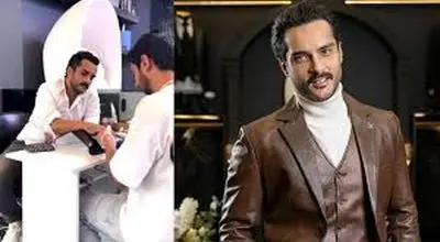 آقای بازیگر در حال رسیدگی به ناخن‌های خود در یک سالن زیبایی/ ویدئو