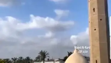 هدف قرار گرفتن مناره باستانی غزه توسط پهپاد+ فیلم
